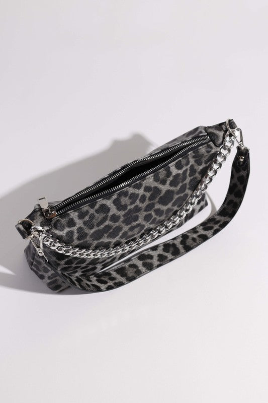 LEOPARD SADDLE SHOULDER BAG