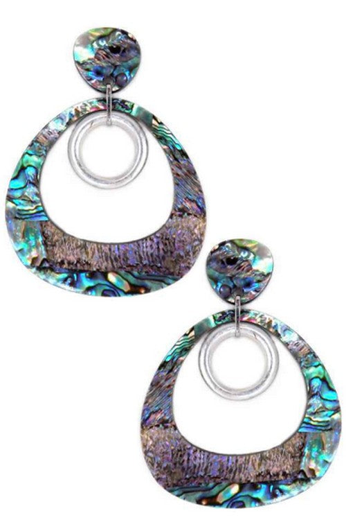 Aqua Abalone Earrings