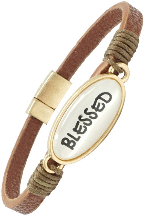 "Blessed" Inspirational  Bracelet