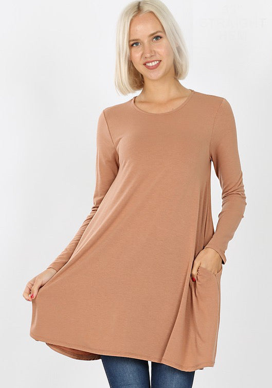 Long Sleeve Swing Tunic with pockets