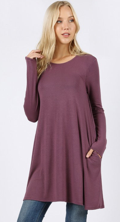 Long Sleeve Swing Tunic with pockets