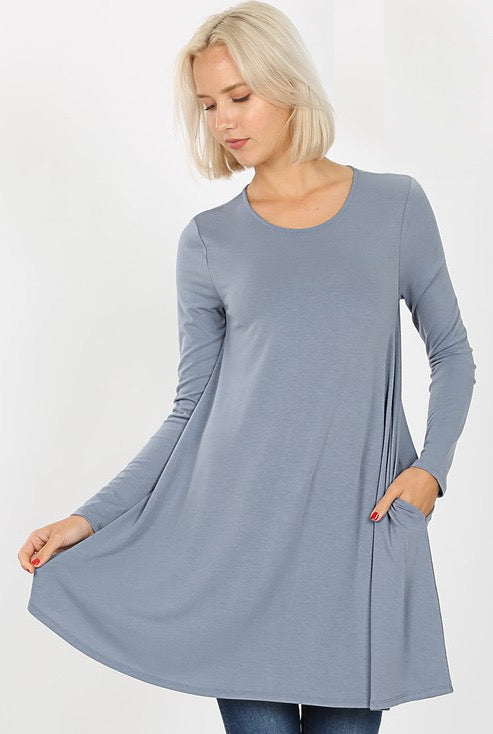 Long Sleeve Swing Tunic with pockets