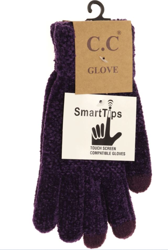 C.C. Beanie Smart Tip Chenille Gloves