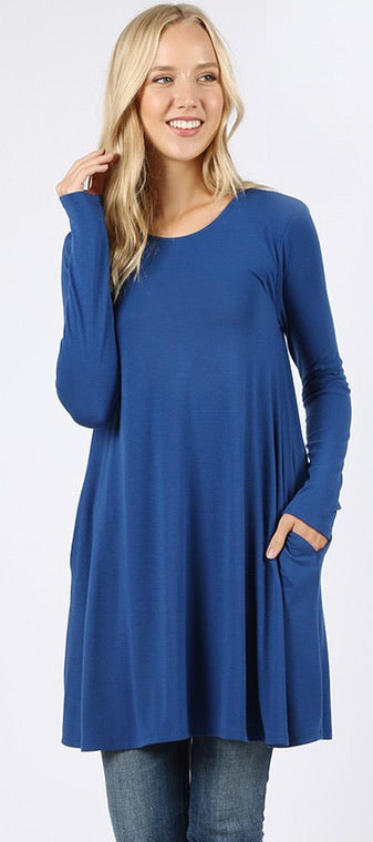 Long Sleeve Swing Tunic with pockets