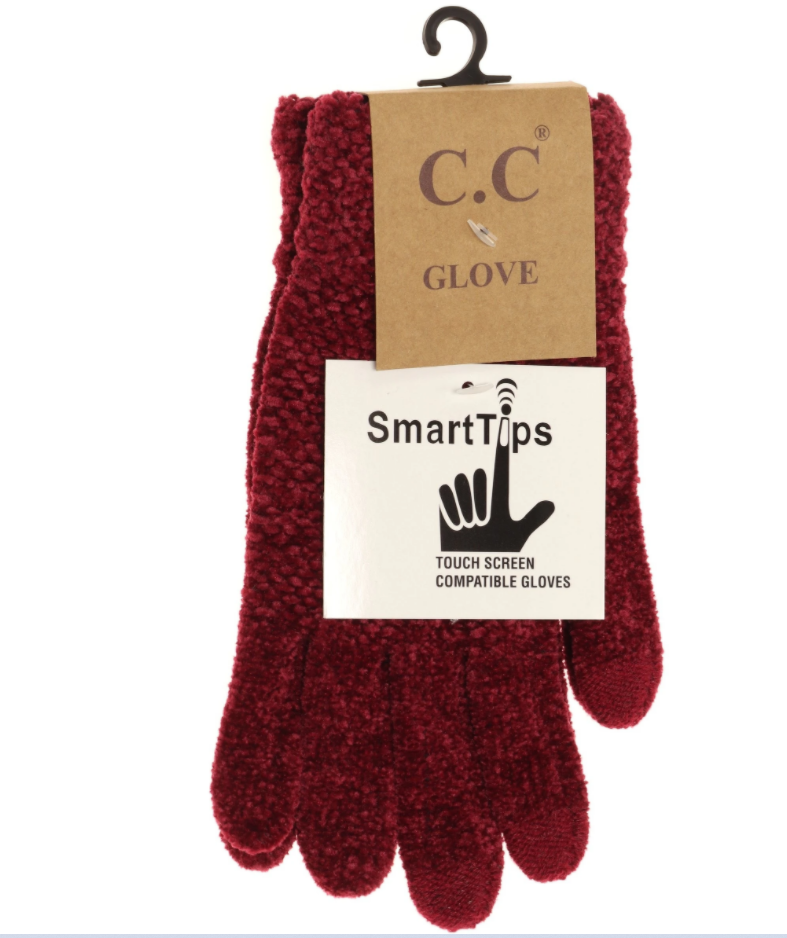 C.C. Beanie Smart Tip Chenille Gloves