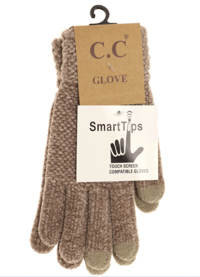 C.C. Beanie Smart Tip Chenille Gloves